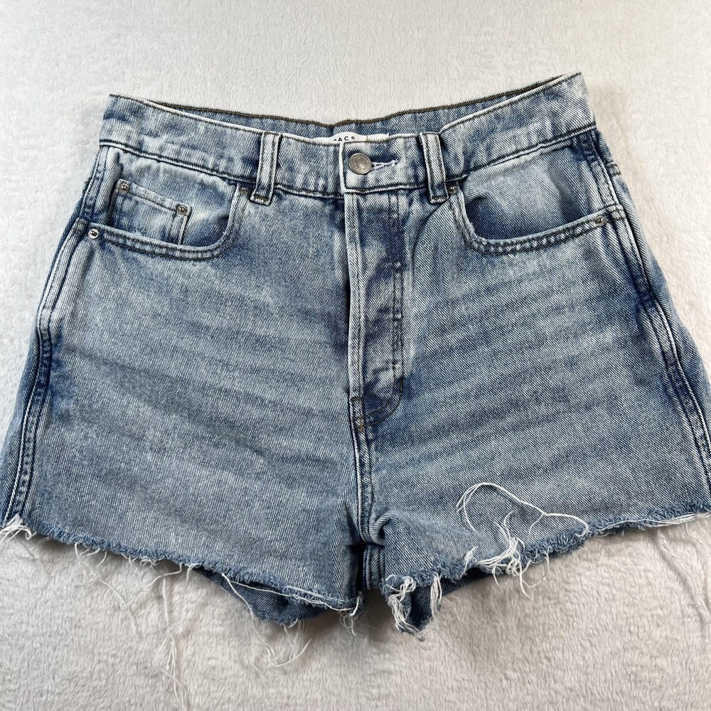 PacSun‎ Baggy Jean Cut-Off Shorts Womens 27 Blue Denim Relaxed Frayed Hem Summer